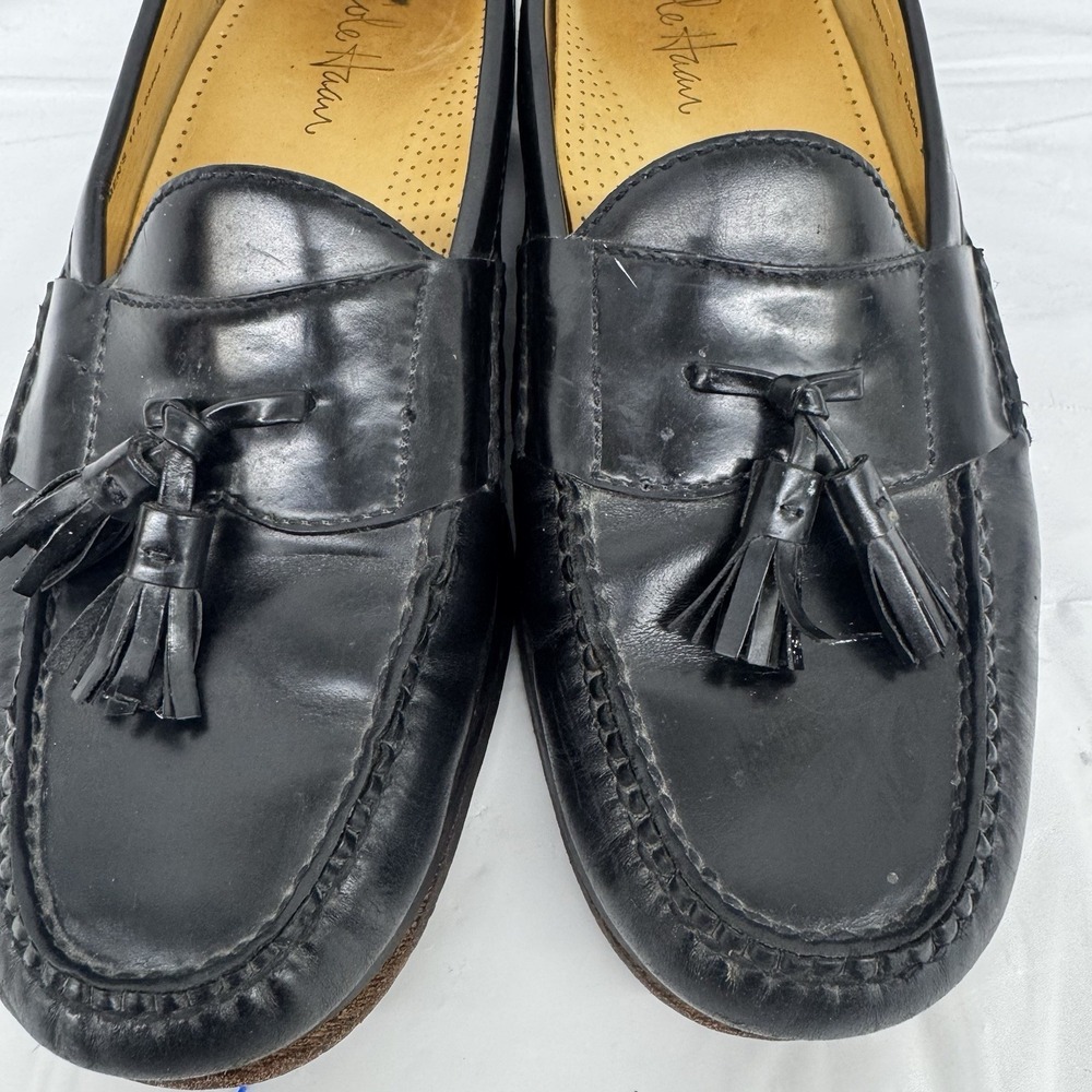Cole Haan Mens Pinch Loafer Size 11 D Black Leather Tassel‎ Moc Toe Dress Shoe